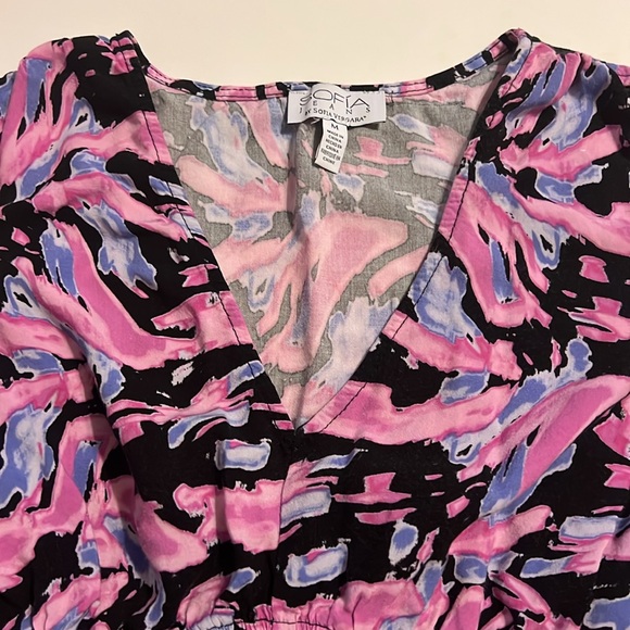 Sofia Jeans by Sofia Vergara Women's Smocked Peplum Top size M - Picture 5 of 7